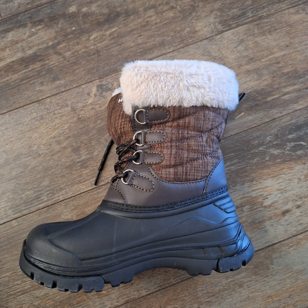 Hobibear Kids Brown and Black Winter Boots